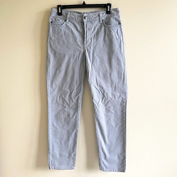 NYDJ Alisha Ankle Size 10 Jeans Denim Lizard Print Gray‎ Casual Crop Pants - Picture 1 of 8